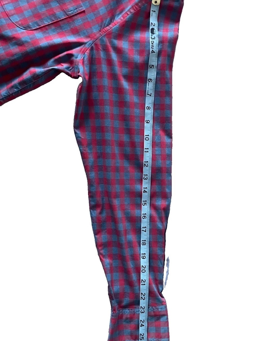 J.Crew Men's Large (L) Slim Fit Red/Blue Gingham Pattern Button-Up Shirt - Picture 6 of 8